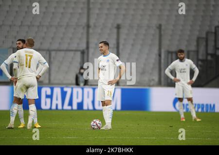 ©PHOTOPQR/LA PROVENCE/SPEICH Frédéric ; Marseille ; 27/10/2020 ; Fußball : UEFA Champions League Groupe C 2e journee ( Ligue des Champions ) Spiel Olympique de Marseille OM - Manchester City au Stade Velodrome Stockfoto