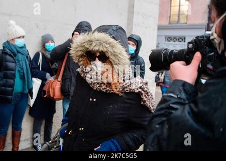 ©PHOTOPQR/LA MONTAGNE/Richard BRUNEL ; ; 01/12/2020 ; Ouverture proces Appel Fiona , arrivee Cecile Bourgeon à gauche, Tribunal, Justice, Lyon le 01/12/2020 Foto R Brunel - der Fiona-Fall erneut in Lyon während eines vierten Gerichtsverhandlung dez 1 2020 Stockfoto