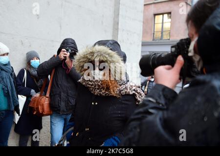 ©PHOTOPQR/LA MONTAGNE/Richard BRUNEL ; ; 01/12/2020 ; ouverture proces fiona, arrivee de cecile BOURGEON, lyon le 01 decembre 2020, Foto Richard Brunel - der Fiona-Fall erneut in Lyon während eines vierten Prozesses dezember 1 2020 versucht Stockfoto