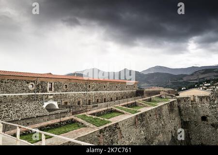 ©PHOTOPQR/L'INDEPENDANT/Nicolas Parent ; Collioure ; 08/12/2020 ; Visite du Centre National Entrainement Commando (CNEC), 1er régiment Choc au fort Miradou à Collioure. - 2020/12/08. COLLIOURE - Besuch des National Commando Training Center (CNEC), 1. Shock Regiment in Fort Miradou. Stockfoto