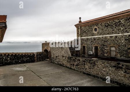 ©PHOTOPQR/L'INDEPENDANT/Nicolas Parent ; Collioure ; 08/12/2020 ; Visite du Centre National Entrainement Commando (CNEC), 1er régiment Choc au fort Miradou à Collioure. - 2020/12/08. COLLIOURE - Besuch des National Commando Training Center (CNEC), 1. Shock Regiment in Fort Miradou. Stockfoto