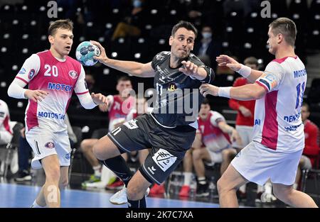 ©PHOTOPQR/OUEST FRANKREICH/jerome fouquet ; NANTES ; 09/12/2020 ; Handball. EHF. HBC Nantes / Zaparozhye Adrian Figueras Foto:jerome fouquet/Ouest-france Stockfoto