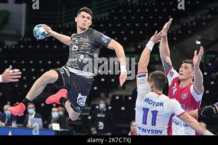 ©PHOTOPQR/OUEST FRANKREICH/jerome fouquet ; NANTES ; 09/12/2020 ; Handball. EHF. HBC Nantes / Zaparozhye Aymeric Minne Foto:jerome fouquet/Ouest-france Stockfoto