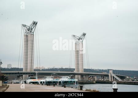 ©Julian Letouq / Le Pictorium/MAXPPP - Julian Letouq / Le Pictorium - 10/12/2020 - Frankreich / Normandie / Rouen - Pont Flaubert a Rouen. / 10/12/2020 - Frankreich / Normandie / Rouen - Flaubert-Brücke in Rouen. Stockfoto