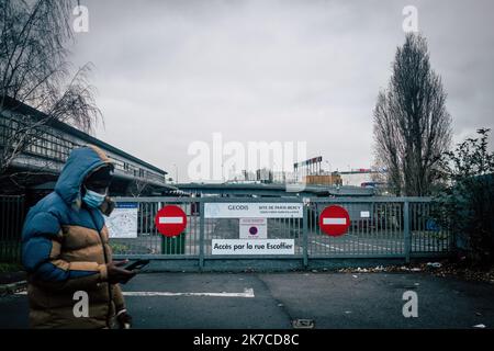 ©Olivier Donnars / Le Pictorium/MAXPPP - Olivier Donnars / Le Pictorium - 6/1/2021 - Frankreich / Paris 12 - Dans le 12e Arrondissement de Paris, le quartier Bercy-Charenton, coince entre le peripherique, l'autoroute A4, la seine et les voies ferrees. D'ici vingt ans, un nouveau quartier doit voir le jour piur faire la joncion avec Charenton-le-Pont (Val-de-Marne). / 6/1/2021 - Frankreich / Paris 12. District (12. Arrondissement von Paris) - im 12. Arrondissement von Paris, das Bercy-Charenton District, eingekeilt zwischen der Ringstraße, der Autobahn A4, der seine und den Eisenbahnen. Innerhalb von zwanzig Jahren Stockfoto