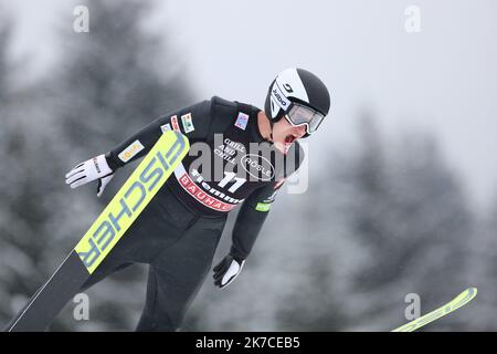 ©Pierre Teyssot/MAXPPP ; FIS Nordic Combined Men Individual Gundersen NH/10 km Ski World Cup in Predazzo, , Italien am 15. Januar 2021, 11 Laurent Muhlethaler (FRA) Â© Pierre Teyssot / Maxppp Stockfoto