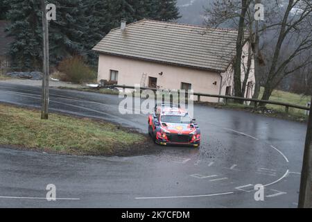 ©PHOTOPQR/LA PROVENCE/DUCLET Stéphane ; Corps ; 21/01/2021 ; Rallye de Monté Carlo 2021. Spéciale Saint Didier en Devoluy - Korps. Tanak - die Rallye Monte Carlo 2021 21. januar 2021 Stockfoto