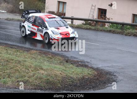 ©PHOTOPQR/LA PROVENCE/DUCLET Stéphane ; Corps ; 21/01/2021 ; Rallye de Monté Carlo 2021. Spéciale Saint Didier en Devoluy - Korps. Ogier Ingrassia - die Rallye Monte Carlo 2021 21. januar 2021 Stockfoto