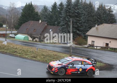 ©PHOTOPQR/LA PROVENCE/DUCLET Stéphane ; Corps ; 21/01/2021 ; Rallye de Monté Carlo 2021. Spéciale Saint Didier en Devoluy - Korps. Tanak - die Rallye Monte Carlo 2021 21. januar 2021 Stockfoto