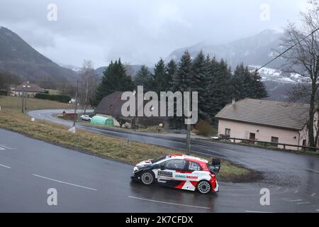 ©PHOTOPQR/LA PROVENCE/DUCLET Stéphane ; Corps ; 21/01/2021 ; Rallye de Monté Carlo 2021. Spéciale Saint Didier en Devoluy - Korps. Ogier Ingrassia - die Rallye Monte Carlo 2021 21. januar 2021 Stockfoto