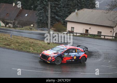 ©PHOTOPQR/LA PROVENCE/DUCLET Stéphane ; Corps ; 21/01/2021 ; Rallye de Monté Carlo 2021. Spéciale Saint Didier en Devoluy - Korps. Tanak - die Rallye Monte Carlo 2021 21. januar 2021 Stockfoto