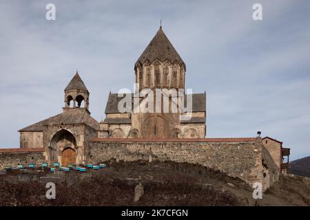 ©Chris Huby / Le Pictorium/MAXPPP - Chris Huby / Le Pictorium - 06/01/2021 - armenie - Armenie - Monastere de Gandzasar - Noel armenien - Point de vue sur le Monastere qui n'a pas ete touche pendant la guerre. / 06/01/2021 - Armenien - Armenien - Kloster Gandzasar - Armenisches Weihnachten - Standpunkt des Klosters, das während des Krieges unberührt war. Stockfoto