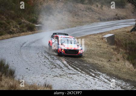 ©PHOTOPQR/LA PROVENCE/DUCLET Stéphane ; Gumiane ; 22/01/2021 ; Rallye de Monté Carlo 2021. Spéciale Chalancon - Gumiane. Tanak die 2021 WRC World Rally Car Championship, Rallye Monte Carlo am 21. Januar 2021 in Monaco Stockfoto