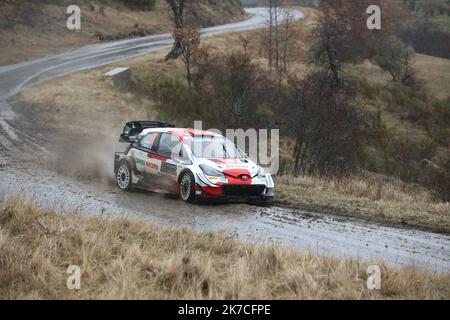 ©PHOTOPQR/LA PROVENCE/DUCLET Stéphane ; Gumiane ; 22/01/2021 ; Rallye de Monté Carlo 2021. Spéciale Chalancon - Gumiane. Evans die WRC World Rally Car Championship 2021, Rallye Monte Carlo am 21. Januar 2021 in Monaco Stockfoto