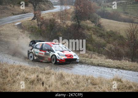 ©PHOTOPQR/LA PROVENCE/DUCLET Stéphane ; Gumiane ; 22/01/2021 ; Rallye de Monté Carlo 2021. Spéciale Chalancon - Gumiane. Evans die WRC World Rally Car Championship 2021, Rallye Monte Carlo am 21. Januar 2021 in Monaco Stockfoto