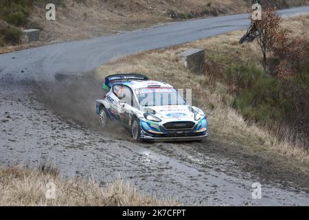 ©PHOTOPQR/LA PROVENCE/DUCLET Stéphane ; Gumiane ; 22/01/2021 ; Rallye de Monté Carlo 2021. Spéciale Chalancon - Gumiane. Greensmith die WRC World Rally Car Championship 2021, Rallye Monte Carlo am 21. Januar 2021 in Monaco Stockfoto