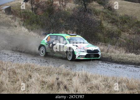 ©PHOTOPQR/LA PROVENCE/DUCLET Stéphane ; Gumiane ; 22/01/2021 ; Rallye de Monté Carlo 2021. Spéciale Chalancon - Gumiane. Mikkelsen die 2021 WRC World Rally Car Championship, Rallye Monte Carlo am 21. Januar 2021 in Monaco Stockfoto