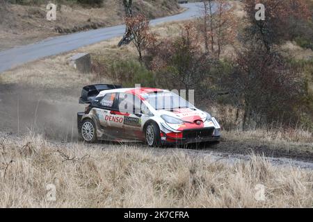 ©PHOTOPQR/LA PROVENCE/DUCLET Stéphane ; Gumiane ; 22/01/2021 ; Rallye de Monté Carlo 2021. Spéciale Chalancon - Gumiane. Katsuta die 2021 WRC World Rally Car Championship, Rallye Monte Carlo am 21. Januar 2021 in Monaco Stockfoto