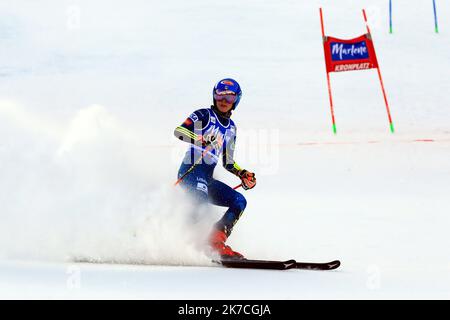 ©Pierre Teyssot/MAXPPP ; FIS Alpine Ladies Ski World Cup 2021 . Kronplatz, Plan De Corones, Italien am 26. Januar 2021. Mikaela Shiffrin (USA). â© Pierre Teyssot/Maxppp Stockfoto