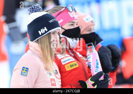 ©Pierre Teyssot/MAXPPP ; FIS Alpine Ladies Ski World Cup 2021 . Kronplatz, Plan De Corones, Italien am 26. Januar 2021. Estelle Alphand (SWE). â© Pierre Teyssot/Maxppp Stockfoto