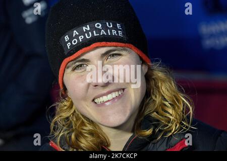 ©PHOTOPQR/OUEST FRANKREICH/Jérôme Fouquet ; LES SABLES D OLONNE ; 03/02/2021 ; Vendée Globe. Arrivée de Clarisse Cremer sur son bateau Banque Populaire aux Sables d'Olonne. Foto: Jérôme Fouquet/Ouest-France Stockfoto