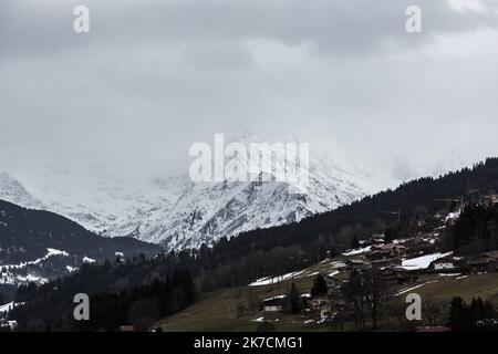 ©Sadak Souici / Le Pictorium/MAXPPP - Sadak Souici / Le Pictorium - 05/02/2021 - Frankreich / Haute-Savoie / Megeve - Mont-Blanc / 05/02/2021 - Frankreich / Haute Savoie (französisches Departement) / Megeve - Mont-Blanc Stockfoto