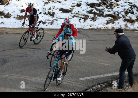 ©Laurent Lairys/MAXPPP - Aleksandr Vlasov von Astana - Premier Tech , Jesus Herreda von Cofidis, Solutions Crédits und Giulio Ciccone von Trek - Segafredo während der Tour de la Provence, Etappe 3, Istres – Chalet Reynard ( Mont Ventoux ) am 13. Februar 2021 in Bédoin, Frankreich - Foto Laurent Lairys / MAXPPP Stockfoto