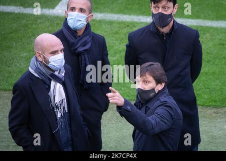 ©PHOTOPQR/LE PARISIEN/Fred Dugit ; Barcelone ; 15/02/2021 ; Sports Cam Nou (Barcelone), le 15 février 2021 Entrainement du Paris Saint Germain à la veille du choc contre le Barca en 8e de finale aller de la ligue des Champions Leonardo, directeur technique Photo LP / Fred Dugit - PSG Training Session Stockfoto