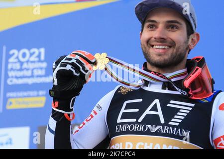 ©Pierre TEYSSOT/MAXPPP ; FIS Alpine Ski World Championships 2021 Cortina - Coronavirus-Ausbruch. Cortina d'Ampezzo, Italien am 16. Februar 2021. Paralleles Ereignis, Stockfoto