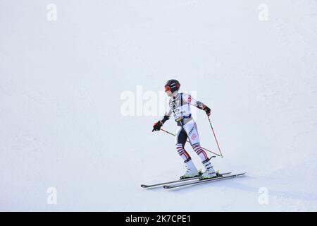 ©Pierre Teyssot/MAXPPP ; FIS Alpine Ski World Championships 2021 Cortina - Coronavirus-Ausbruch. Cortina d'Ampezzo, Italien am 16. Februar 2021. Parallelveranstaltung, Mathieu Faivre (FRA). â© Pierre Teyssot/Maxppp Stockfoto