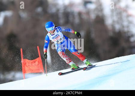 ©Pierre Teyssot/MAXPPP ; FIS Alpine Skiweltmeisterschaft 2021 Cortina . Cortina d'Ampezzo, Italien am 18. Februar 2021. Riesenslalom der Frauen, Â© Pierre Teyssot / Maxppp Stockfoto