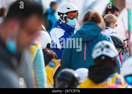 ©PHOTOPQR/LA MONTAGNE/Jérémie FULLERINGER ; ; 18/02/2021 ; Vacances de fevrier, hiver, Station de Ski alpin, Lioran, Laveissiere, 18/02/2021. Foto Jeremie Fulleringer - Winterurlaub in Frankreich. Stockfoto