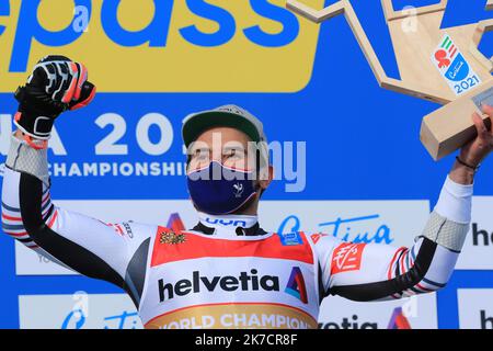 ©Pierre TEYSSOT/MAXPPP ; FIS Alpine Skiweltmeisterschaft 2021 Cortina . Cortina d'Ampezzo, Italien am 19. Februar 2021. Herren Riesenslalom, Stockfoto