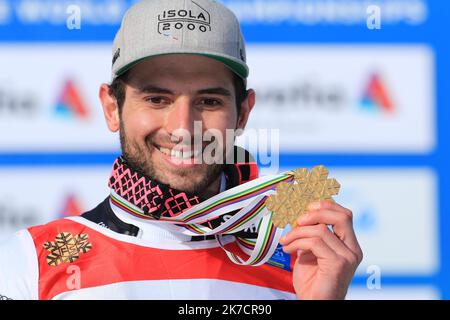 ©Pierre TEYSSOT/MAXPPP ; FIS Alpine Skiweltmeisterschaft 2021 Cortina . Cortina d'Ampezzo, Italien am 19. Februar 2021. Herren Riesenslalom, Stockfoto