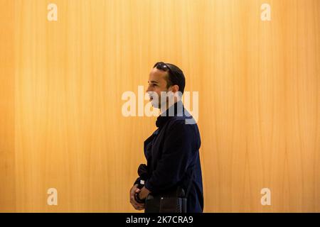 ©Michael Bunel / Le Pictorium/MAXPPP - Michael Bunel / Le Pictorium - 04/07/2018 - Frankreich / Ile-de-France / Paris - Arrivee de Farouk Ben Abbes pour son proces. 4 Juillet 2018. Paris. Frankreich. / 04/07/2018 - Frankreich / Ile-de-France (Region) / Paris - Ankunft von Farouk Ben Abbes für seinen Prozess. 4. Juli 2018. Paris. Frankreich. Stockfoto