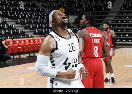 ©PHOTOPQR/LE PROGRES/Joël PHILIPPON - Villeurbanne 19/02/2021 - Asvel-Bayern München. Euroligue. 19 février 2021 -Guerschon Yabusele Euroleague-Basketballspiel zwischen LDLC ASVEL Villeurbanne und FC Bayern München am 19. Februar 2021 in der Astroballe Arena in Villeurbanne, Zentralfrankreich. Stockfoto