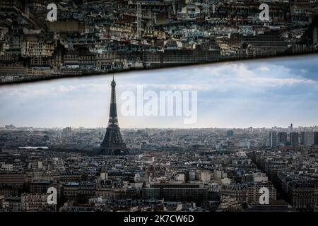 ©Thomas Padilla/MAXPPP - 26/02/2021 ; Paris , FRANKREICH; ILLUSTRATION DE PARIS. TOUR EIFFEL. - Paris, Frankreich, februar 26. 2021 Stockfoto