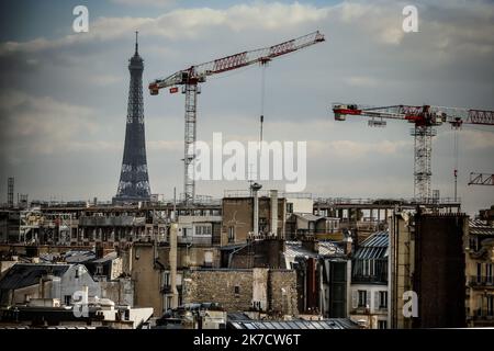 ©Thomas Padilla/MAXPPP - 26/02/2021 ; Paris , FRANKREICH; ILLUSTRATION DE PARIS. TOUR EIFFEL. - Paris, Frankreich, februar 26. 2021 Stockfoto