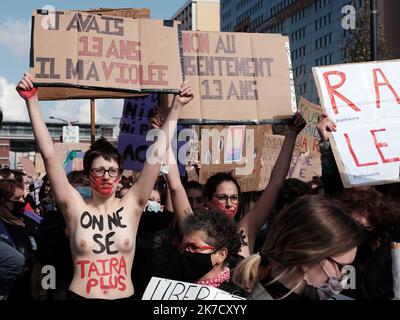 ©DENISE ROSSANO/MAXPPP - plusieurs centaines de femmes ont participé à une Manifestation « internationale et féministe » organisée par différents collectifs et syndicats ce lundi, à 14 heures, à Toulouse à l’occasion de la journée des droits des femmes. Demonstration am Internationalen Frauentag in Toulouse am 8. März 2021. Stockfoto