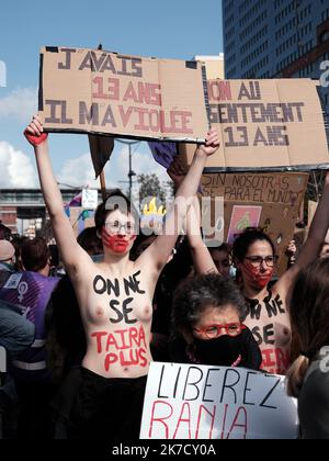 ©DENISE ROSSANO/MAXPPP - plusieurs centaines de femmes ont participé à une Manifestation « internationale et féministe » organisée par différents collectifs et syndicats ce lundi, à 14 heures, à Toulouse à l’occasion de la journée des droits des femmes. Demonstration am Internationalen Frauentag in Toulouse am 8. März 2021. Stockfoto