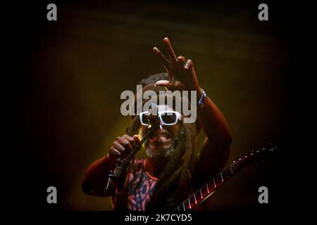 ©Michael Bunel / Le Pictorium/MAXPPP - Michael Bunel / Le Pictorium - 06/08/2017 - Frankreich / Bordeaux - David -Dread- Hinds est un musicien britannique, membre fondateur, guitariste rythmique et chanteur principal du groupe de Reggae Steel Pulse. 6 Aout 2017. Bordeaux, Frankreich. / 06/08/2017 - Frankreich / Bordeaux (Stadt) - David -Dread- Hinds ist ein britischer Musiker, Gründungsmitglied, Rhythmusgitarrist und Leadsänger der Reggae-Band Steel Pulse. 6. August 2017. Bordeaux, Frankreich. Stockfoto