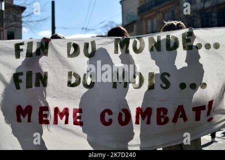 ©PHOTOPQR/LE PROGRES/Rémy PERRIN - Saint-Étienne 20/03/2021 - Marche pour le climaten -Marche pour le climaten et contre le réchauffement climatique dans les rues de Saint-Etienne. Klima COP21 Démonstration pour le climate in Saint Etienne Stockfoto