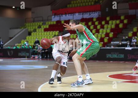 ©PHOTOPQR/NICE MATIN/ SEBASTIEN BOTELLA Finale aller de l'Eurocoupé de basket-Ball, la Roca Team de Monaco bat le Unics Kazan à la salle Gaston Médecin de Monaco (89-87) le mardi 27 avril 2021. FRANKREICH MONACO EUROCUP BASKETBALL MONACO GEGEN UNICS Stockfoto