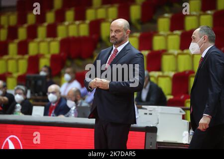 ©PHOTOPQR/NICE MATIN/ SEBASTIEN BOTELLA Finale aller de l'Eurocoupé de basket-Ball, la Roca Team de Monaco bat le Unics Kazan à la salle Gaston Médecin de Monaco (89-87) le mardi 27 avril 2021. FRANKREICH MONACO EUROCUP BASKETBALL MONACO GEGEN UNICS Stockfoto