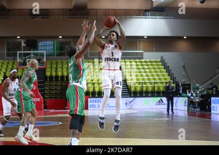 ©PHOTOPQR/NICE MATIN/ SEBASTIEN BOTELLA Finale aller de l'Eurocoupé de basket-Ball, la Roca Team de Monaco bat le Unics Kazan à la salle Gaston Médecin de Monaco (89-87) le mardi 27 avril 2021. FRANKREICH MONACO EUROCUP BASKETBALL MONACO GEGEN UNICS Stockfoto