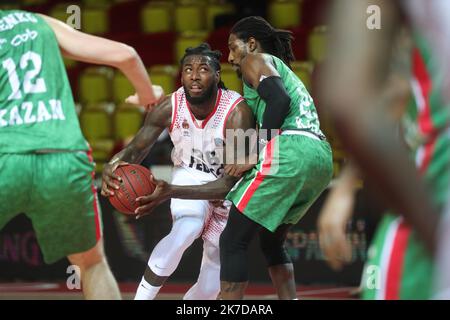 ©PHOTOPQR/NICE MATIN/ SEBASTIEN BOTELLA Finale aller de l'Eurocoupé de basket-Ball, la Roca Team de Monaco bat le Unics Kazan à la salle Gaston Médecin de Monaco (89-87) le mardi 27 avril 2021. FRANKREICH MONACO EUROCUP BASKETBALL MONACO GEGEN UNICS Stockfoto