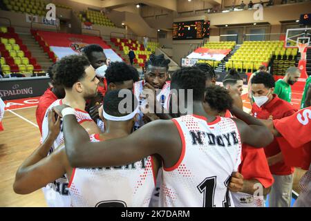 ©PHOTOPQR/NICE MATIN/ SEBASTIEN BOTELLA Finale aller de l'Eurocoupé de basket-Ball, la Roca Team de Monaco bat le Unics Kazan à la salle Gaston Médecin de Monaco (89-87) le mardi 27 avril 2021. FRANKREICH MONACO EUROCUP BASKETBALL MONACO GEGEN UNICS Stockfoto