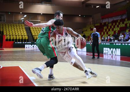 ©PHOTOPQR/NICE MATIN/ SEBASTIEN BOTELLA Finale aller de l'Eurocoupé de basket-Ball, la Roca Team de Monaco bat le Unics Kazan à la salle Gaston Médecin de Monaco (89-87) le mardi 27 avril 2021. FRANKREICH MONACO EUROCUP BASKETBALL MONACO GEGEN UNICS Stockfoto