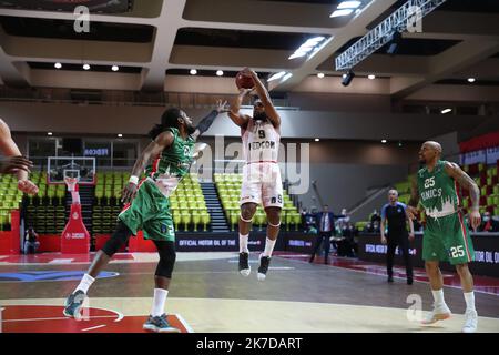 ©PHOTOPQR/NICE MATIN/ SEBASTIEN BOTELLA Finale aller de l'Eurocoupé de basket-Ball, la Roca Team de Monaco bat le Unics Kazan à la salle Gaston Médecin de Monaco (89-87) le mardi 27 avril 2021. FRANKREICH MONACO EUROCUP BASKETBALL MONACO GEGEN UNICS Stockfoto