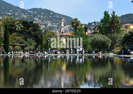 ©PHOTOPQR/OUEST FRANKREICH/Franck Dubray ; Nizza ; 06/05/2021 ; Wahlen Régionales 2021 Reportage à Nizza La Place Massena (Foto Franck Dubray) - Französische riviera im Mai. Stockfoto